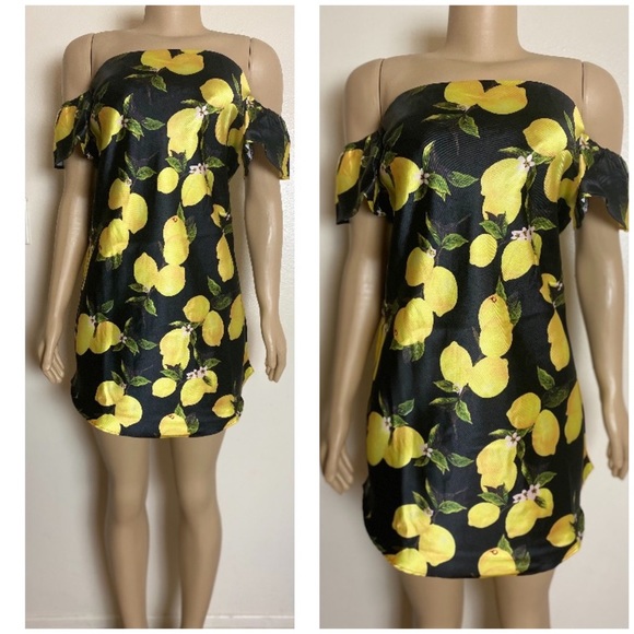 4/$20 •Sale! Boutique Lemon Print Summer Dress S, M, L - Picture 4 of 10